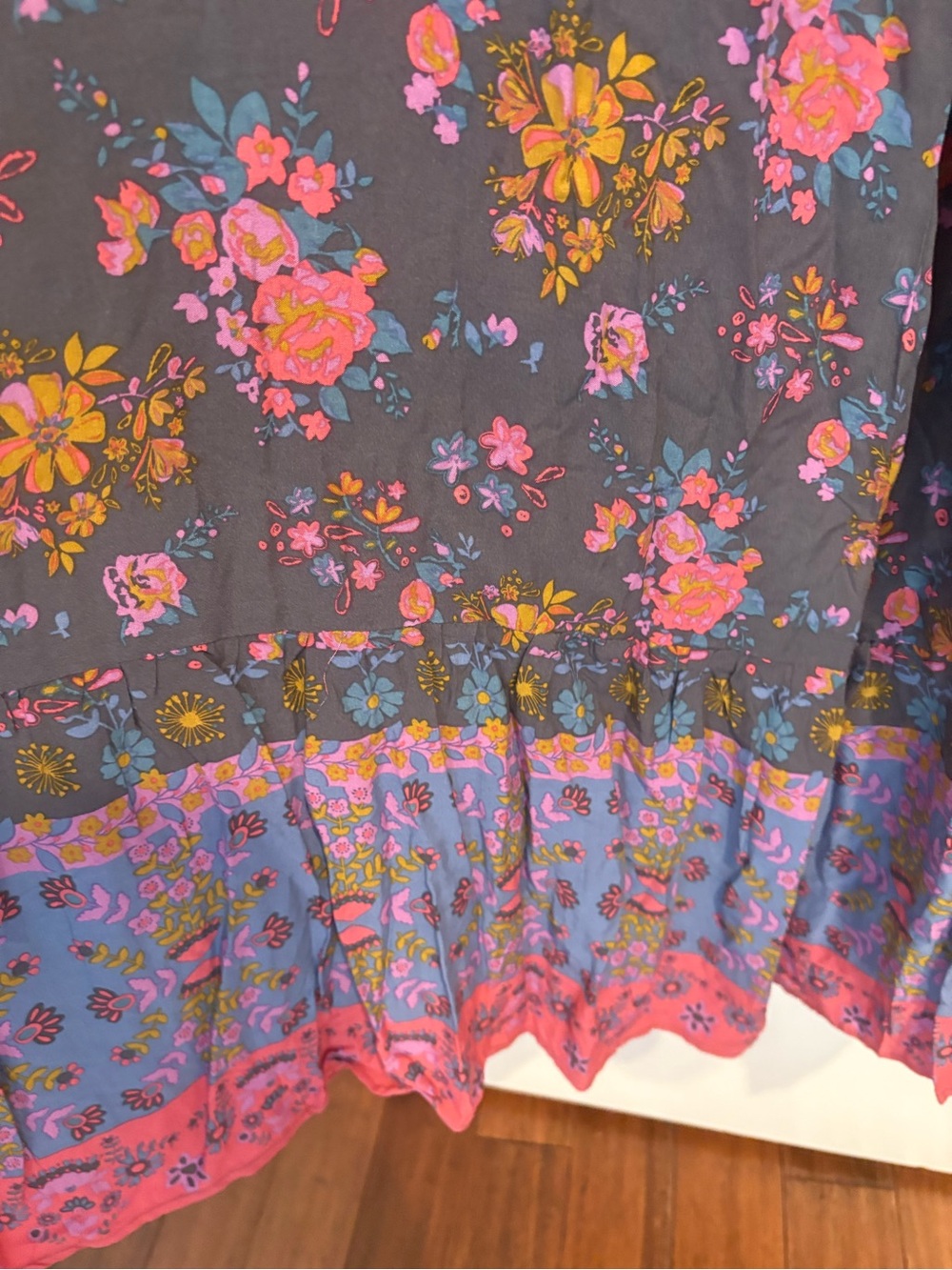 NATURAL LIFE Navy Floral Boho Maxi Jumpsuit with Pink & Mustard Accents - Picture 6 of 8